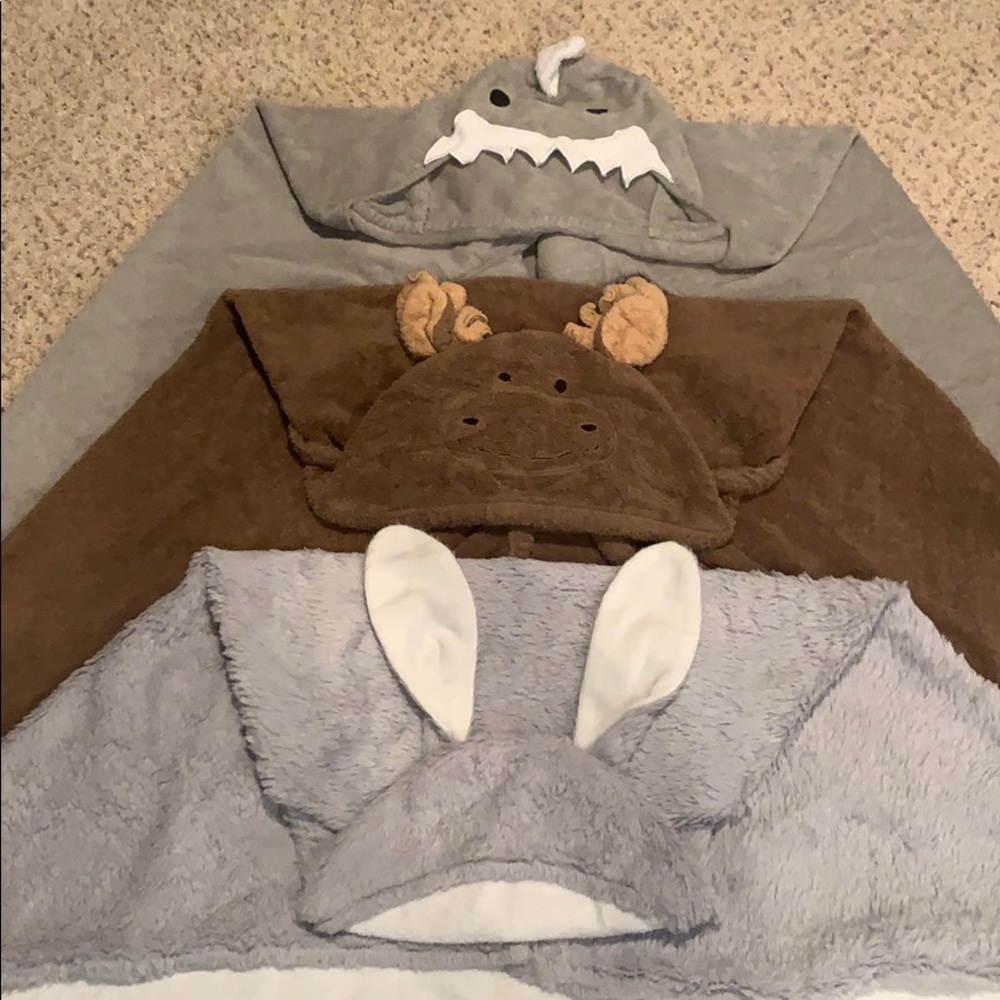 Set of 3 Baby/Toddler Hooded Bath Towels